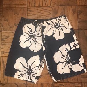 Navy Blue-White Exist Supreme Board Shorts